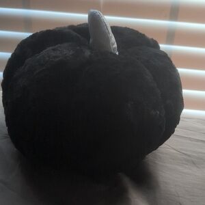 Black Plush Pumpkin Decor